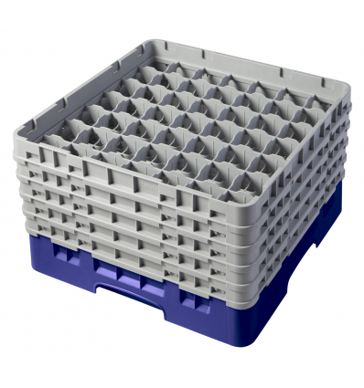 CAMBRO 49S958-186 - Cesta de lavado 49 comp. 5 alturas - 6 cm Ø máx. - alt. máx. 25,8 cm - 50 x 50 x 30,8 cm - Azul marino