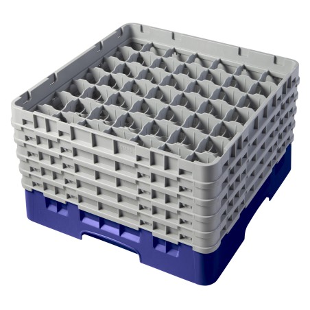 CAMBRO 49S958-186 - Panier de lavage 49 comp. 5 hauteurs - 6 cm Ø max. - alt. max. 25,8 cm - 50 x 50 x 30,8 cm - Bleu marine
