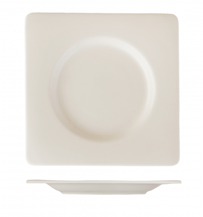 Plato pan cuadrado porcelana Blanco Glubel Square 16x16 cm. B'GHEST 01170079 (6 unidades)