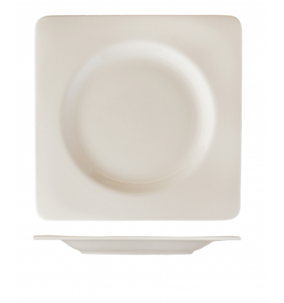 Square dessert Porcelain White Glubel Square 20.5x20.5 cm. B'Ghest 01170058 (6 units)