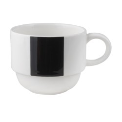 Taza té porcelana Blanco con raya vertical Negro Glubel 20 cl. B'GHEST 01170065 (6 unidades)