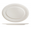 Source porcelaine blanche ovale avec gravure Karla 37,5 c. B'ghest 01170115 (6 unités)