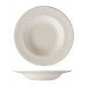 White porcelain dish with recorded reliefs karla Ø23 cm. B'Ghest 01170104 (6 units)