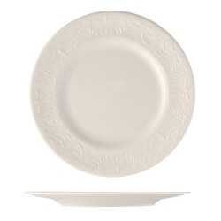 Plato postre porcelana Blanco con relieves grabados Karla Ø23 cm. B'GHEST 01170103 (6 unidades)