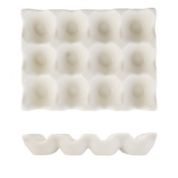 Soporte presentación para huevos de porcelana Blanco Atlantic. ROSENHAUS 01010252 (6 unidades)