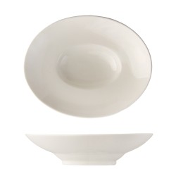Plato oval hondo con ala ancha porcelana Blanco Atlantic 25x20 cm. ROSENHAUS 01010256 (6 unidades)