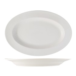 Fuente oval honda porcelana Blanco Atlantic 49x34 cm. ROSENHAUS 01010261 (6 unidades)