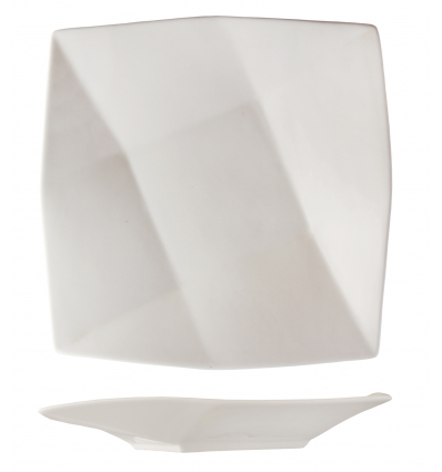 Porcelaine de plaque carrée Porcelaine Blanco Diamond atlantique 16,5 cm. Rosenhaus 01010275 (6 unités)
