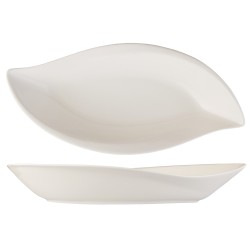 Fuente oval llana forma hoja porcelana Blanco Atlantic Hoja 40,5 cm. ROSENHAUS 01010282 (6 unidades)