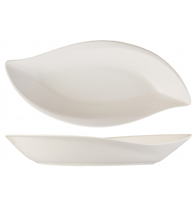 Fuente oval llana forma hoja porcelana Blanco Atlantic Hoja 40,5 cm. ROSENHAUS 01010282 (6 unidades)