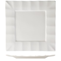 Plato presentación cuadrado ala ondulada porcelana Blanco Atlantic Onda 33 cm. ROSENHAUS 01010273 (6 unidades)