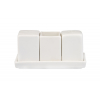 Salt Shaker carré avec 3 trous en porcelaine Blanco Atlantique 4x4x5 cm. Rosenhaus 01010300 (12 unités)