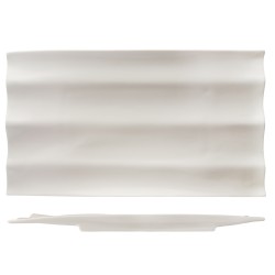 Fuente rectangular llana con ondas porcelana Blanco Atlantic 38x21.5 cm. ROSENHAUS 01010306 (6 unidades)