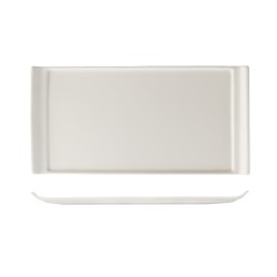 Fuente rectangular llana con borde hacia arriba porcelana Blanco Atlantic 32x16 cm. ROSENHAUS 01010310 (6 unidades)