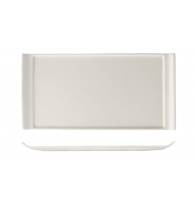 Flat rectangular source with upward border Porcelain white atlantic 32x16 cm. Rosenhaus 01010310 (6 units)