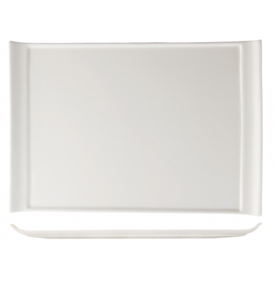 Flat rectangular source with upward border Porcelain Blanco Atlantic 29x15 cm. Rosenhaus 01010311 (6 units)