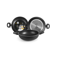 6 unidades de IBILI 450924 SARTEN HONDA CON 2 ASAS FUSION 24 CM