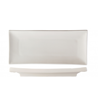 Thick plain rectangular source Porcelain white Atlantic thick 34x15cm. Rosenhaus 01010330 (6 units)