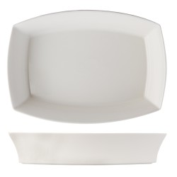 Fuente honda rectangular porcelana Blanco Atlantic 46x31. ROSENHAUS 01010346 (6 unidades)