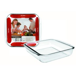 Fuente cuadrada de vidrio borosilicato para horno Kristall. Dimensiones: 25X22X5CM. 180 CL.. 480625 IBILI (6 unidades)