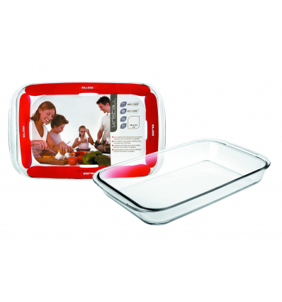 Fuente rectangular de vidrio borosilicato para horno Kristall. Dimensiones: 23X15X5CM. 70 CL.. 480723 IBILI (6 unidades)