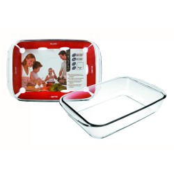 Fuente rectangular de vidrio borosilicato para horno Kristall. Dimensiones: 40X25X7CM. 41 CL.. 480840 IBILI (6 unidades)