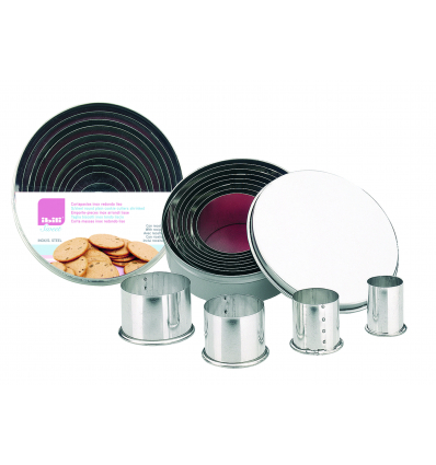 6 unidades de IBILI 703500 CORTAPASTAS INOX REDONDO LISO