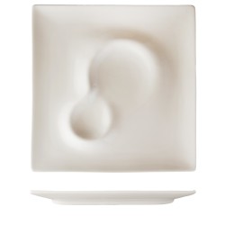 Plato cuadrado llano con 2 secciones porcelana Blanco Atlantic Select 27cm. ROSENHAUS 1010382 (6 unidades)