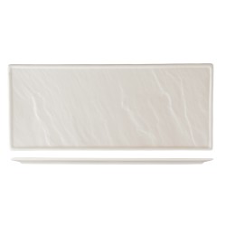 Bandeja rectangular alargada porcelana Blanco 35x15x1,5 cm Atlantic. ROSENHAUS 01010388 (6 unidades)