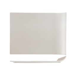 Plato cuadrado presentación borde lateral elevado porcelana Blanco 30 cm Atlantic. ROSENHAUS 01010390 (6 unidades)