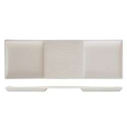 Plato rectangular porcelana Blanco 3 compartimentos Atlantic 33.5 cm. ROSENHAUS 01010395 (6 unidades)