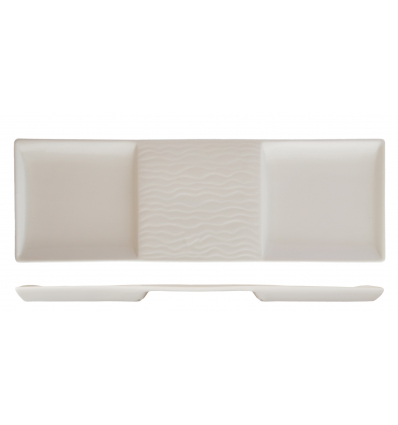 Plato rectangular porcelana Blanco 3 compartimentos Atlantic 33.5 cm. ROSENHAUS 01010395 (6 unidades)