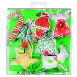 6 unidades de IBILI 723800 SET 7 CORTAPASTAS NAVIDAD ESTAÑADOS