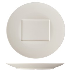 Plato redondo con interior cuadrado porcelana Blanco Atlantic 30 cm a. ROSENHAUS 01010404 (6 unidades)