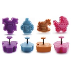 6 unidades de IBILI 734900 CORTAPASTAS CON EXPULSOR BABY