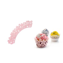 ENVOLTORIO PARA CUPCAKE FLORES ROSAS (10UNDS) 12 unidades de IBILI 736000