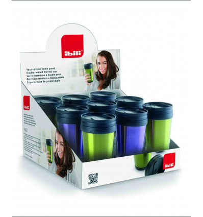 9 unidades de IBILI 736200 VASO TERMICO DOBLE PARED 380 ML