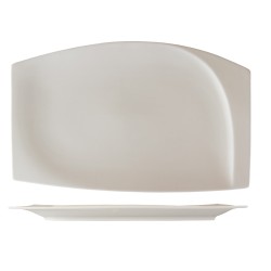 Plato llano rectangular porcelana Blanco con relieve interior lateral Atlantic RIL 30x20 cm. ROSENHAUS 01010414 (6 unidades)