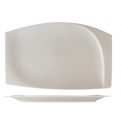 Plato llano rectangular porcelana Blanco con relieve interior lateral Atlantic RIL 30x20 cm. ROSENHAUS 01010414 (6 unidades)