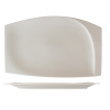 Rechteckige weiße Porzellanebene mit Seiten innenreliefatlantisch RIL 30x20 cm. Rosenhaus 01010414 (6 Einheiten)