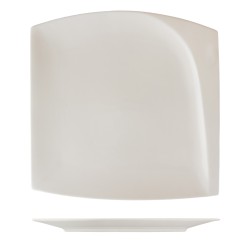 Plato llano cuadrado porcelana Blanco con relieve interior lateral Atlantic RIL 25,5 cm. ROSENHAUS 01010419 (6 unidades)