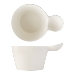 Bol con asa-compartimento porcelana Blanco Atlantic Blocom 13x10 cm. ROSENHAUS 01010427 (6 unidades)