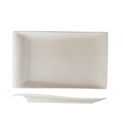 Plato llano rectangular porcelana Blanco con ala relieve Atlantic Alar 20 cm. ROSENHAUS 01010438 (6 unidades)