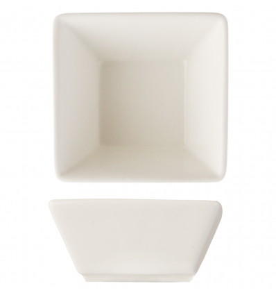 Bol mini cuadrado para salsas porcelana Blanco Atlantic 7,5x7,5x4 cm. ROSENHAUS 01010441 (6 unidades)