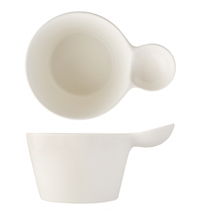 Bol con asa-compartimento porcelana Blanco Atlantic Blocom 10x10 cm. ROSENHAUS 01010449 (6 unidades)