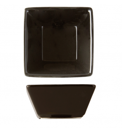 Bol mini cuadrado para salsas porcelana Negro Atlantic 7,5x7,5x4 cm. ROSENHAUS 01010454 (6 unidades)