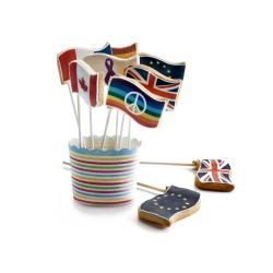 6 unidades de IBILI 792100 CORTAPASTAS BANDERA + 24 PALITOS