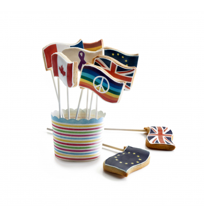 6 unidades de IBILI 792100 CORTAPASTAS BANDERA + 24 PALITOS
