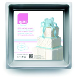 6 unidades de IBILI 815212 MOLDE CUADRADO RECTO EXTRA ALTO12,50X10