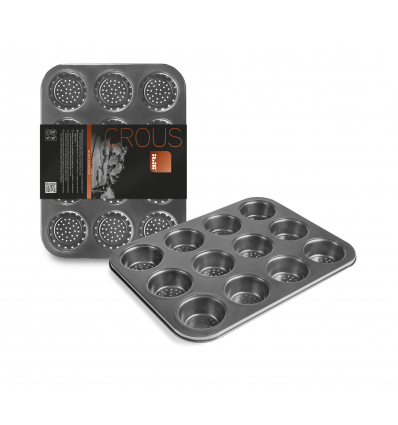 MOLDES MUFFINS 12 CAVIDADES PERFORADOS CROUS 35X6X3CM 6 UNIDADES DE IBILI 835012